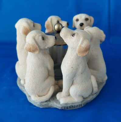 #P609 2002 Yellow Labs Circle of Friends Votive Candle Holder