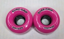 2 Sure Grip Outdoor Aerobic Wheels Pink No Bearings New