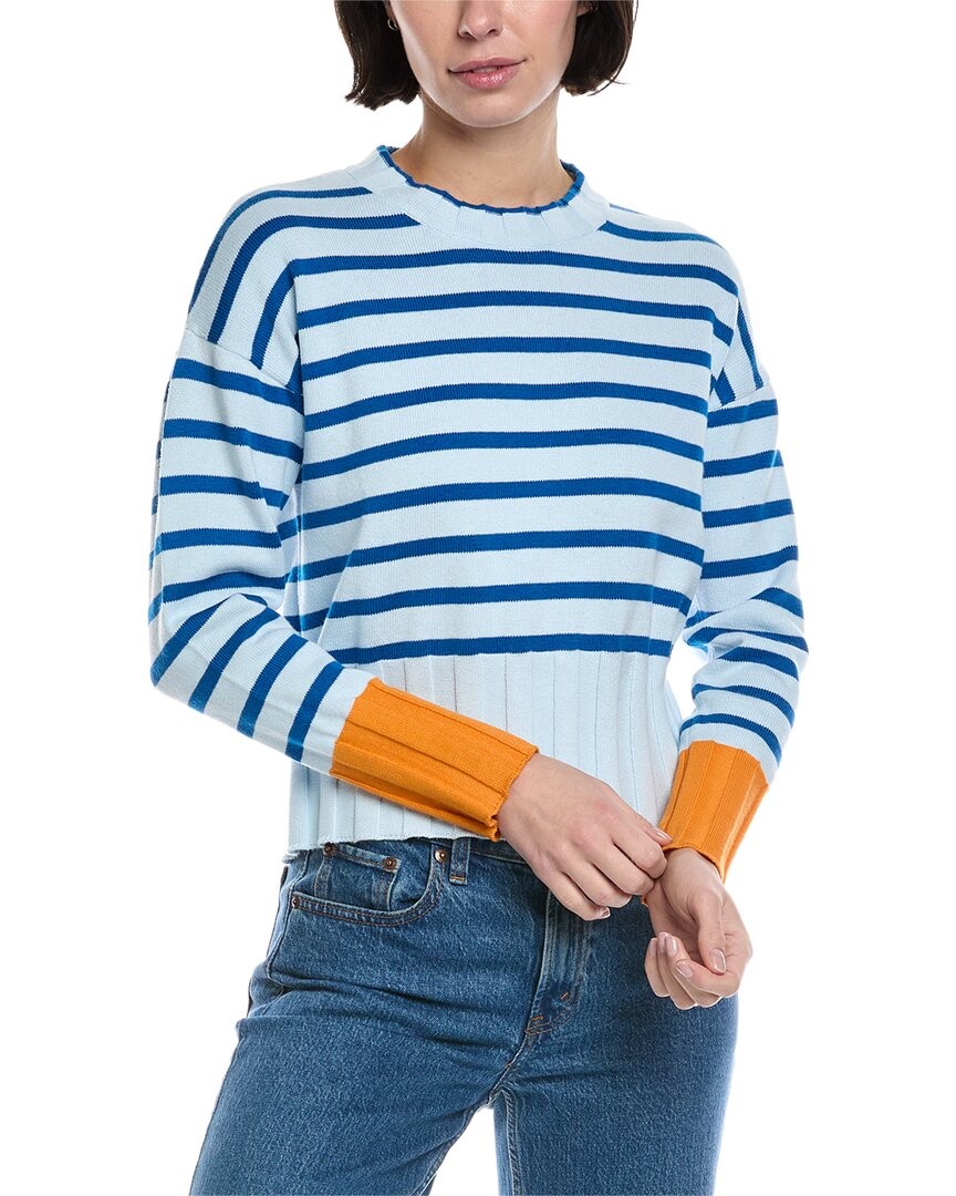 Brodie Cashmere Contrast Stripe Cashmere-Blend Sweater Women's | eBay
