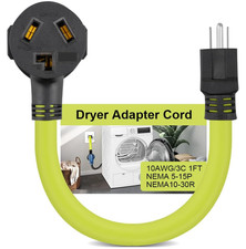 Dryer Adapter Cord NEMA 5-15P to 10-30R Power Adapter, Heavy Duty L