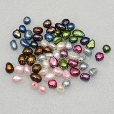 2mm Drilled Hole Natural Baroque Pearl Loose Beads Jewelry Making DIY 9-10mm