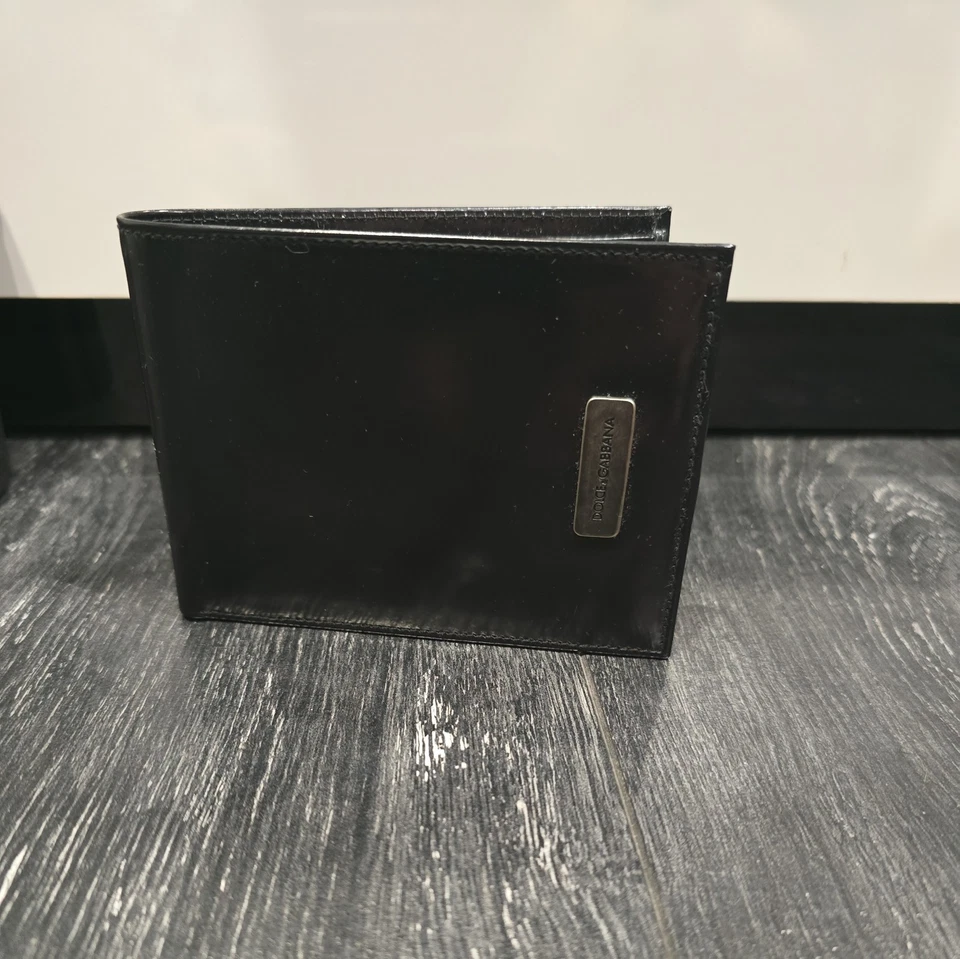 СОВЕРШЕННО НОВЫЙ DOLCE & GABBANA МУЖСКОЙ ЧЕРНЫЙ КОЖАНЫЙ СКЛАДНОГО БУМАЖНИКА - Изображение 3 из 4