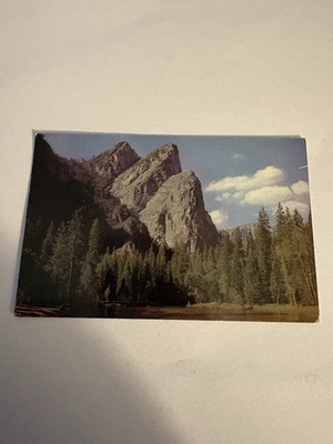 Western Publishing Yosemite The Three Brothers CA Divided Back 1951 Postcard