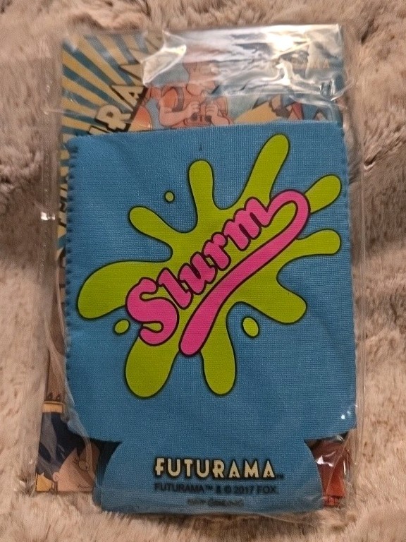 Futurama Koozie 2 Pack Loot crate Exclusive Slurm Blue Brand New Sealed