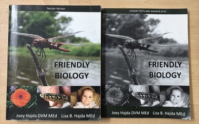 Friendly Biology Secular Ver Joey Lisa Hajda Textbook + Lesson Tests Answer Keys