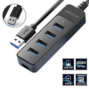 Share 4 Port USB 3.0 Hub Splitter Multi adaptateur haute vitesse pour PC Bureau Mac.