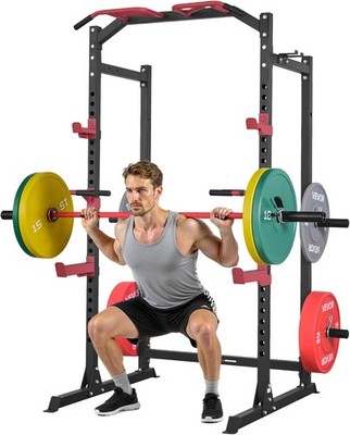 Multifunctional Power Cage Squat Rack with J Hooks