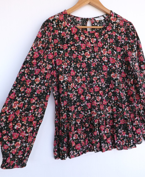 Jeanswest Top 10 Womens Floral Peplum Long Sleeve Blouse Viscose