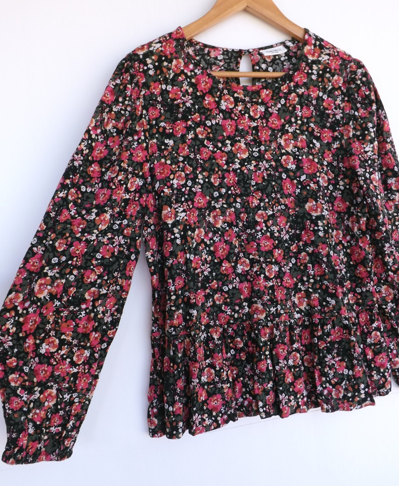 Jeanswest Top 10 Womens Floral Peplum Long Sleeve Blouse Viscose