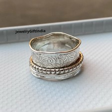 Handmade Sterling Silver Spinner Ring: Statement Thumb Ring All Size