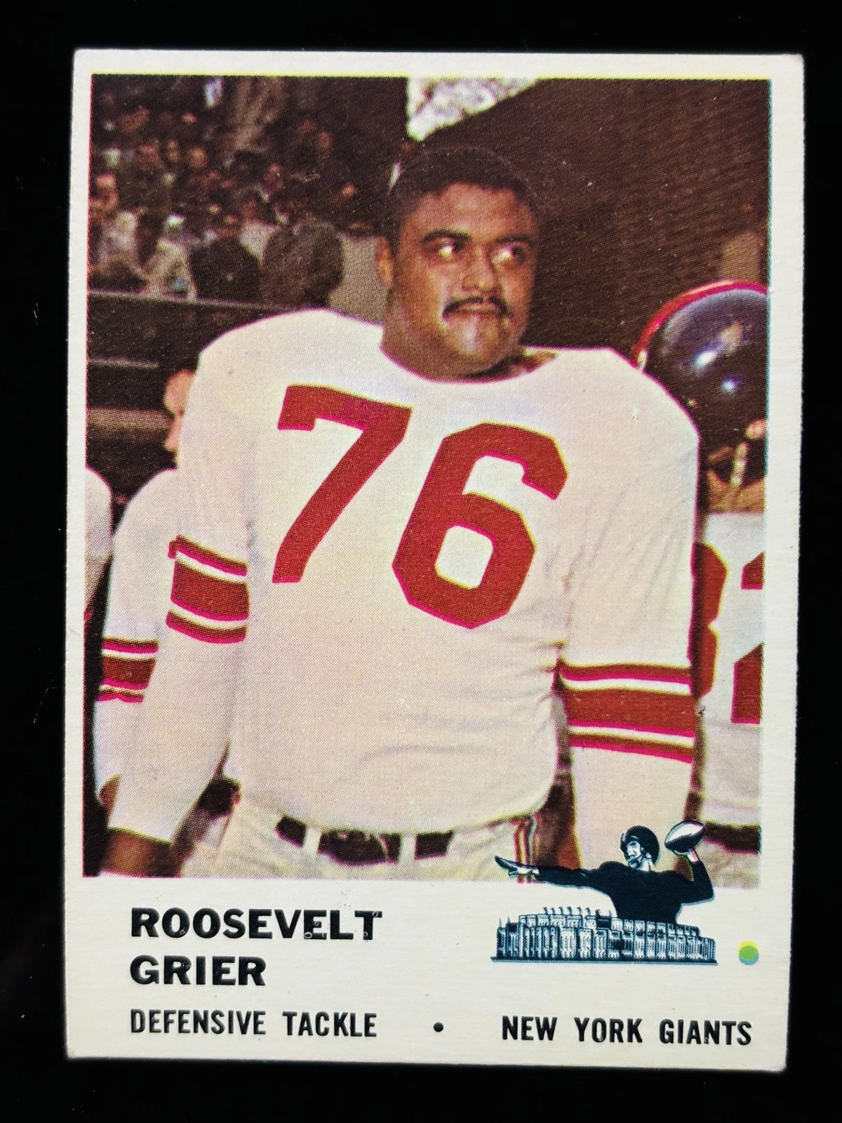 1961 Fleer #77 Roosevelt Grier New York Giants Football Card Excellent