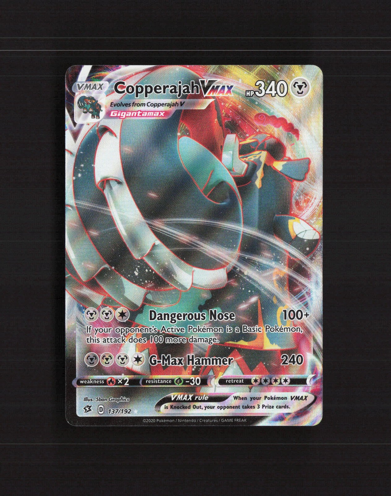 Copperajah VMAX 137/192 Rebel Clash Ultra Rare Holo Pokemon Card LP+