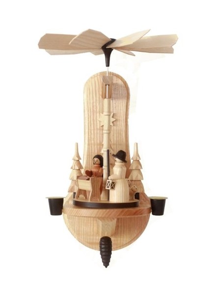 Wandpyramide Christi Geburt Natur HöHe 33,5Cm Krippe Heilige Familie Stall-image
