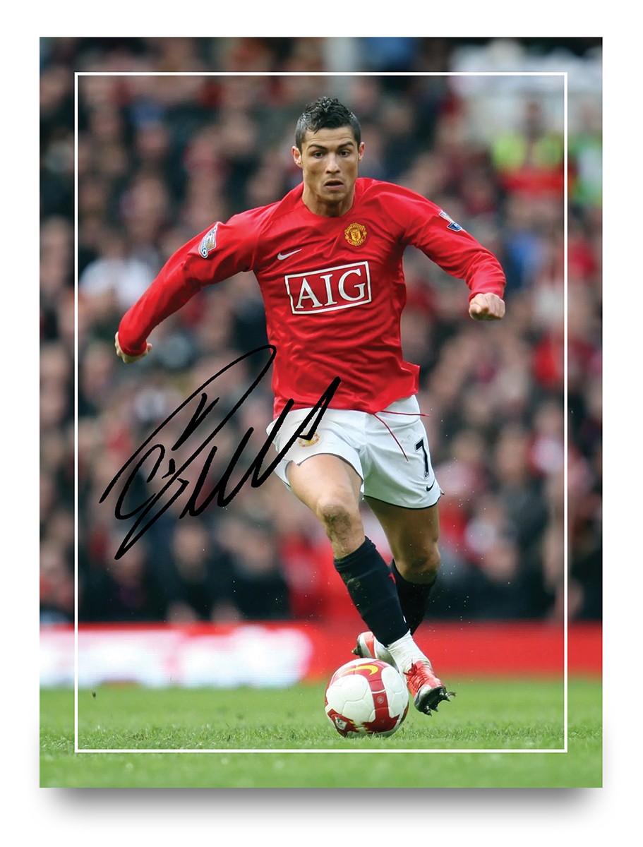 Cristiano Ronaldo Signed Man Utd 8x6 Pre Printed Autograph Photo