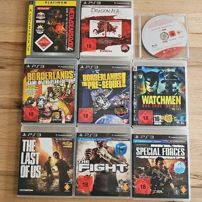 PS3 Spiele Paket FSK18 Borderlands Last of Us Watchmen Dragon Age Metal Gear uvm