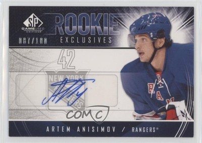 2009-10 SP Game Used Edition Rookie Exclusives 87/100 Artem Anisimov Auto RC 2d8