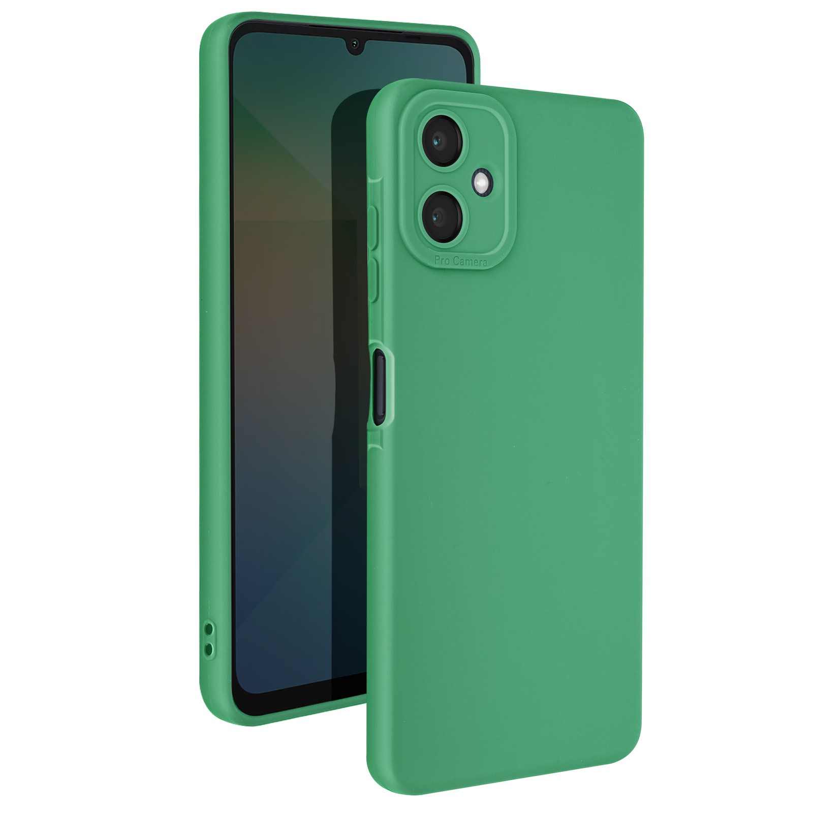 Coque Galaxy A06 verte en silicone souple Avizar SoftGlow anti-choc