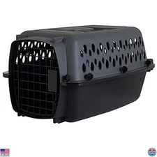 Dog Kennel 19" Dark Gray & Black, for Pets up to 10lbs, Made in USA