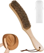 Cowboy Hat Brush Horsehair Cleaning Brush for Felt Hats Wool Suede Clothes