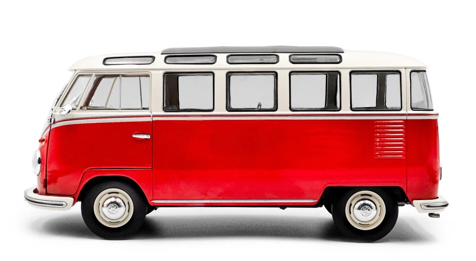 SOLIDO - VOLKSWAGEN Tipo 1 Samba 1962 rosso e bianco - 1/18 - SOL1813402 - Immagine 3 di 4