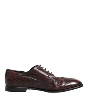Dolce & Gabbana Bordeaux Leather Lace Up Dress Derby Men's Shoes Authentic