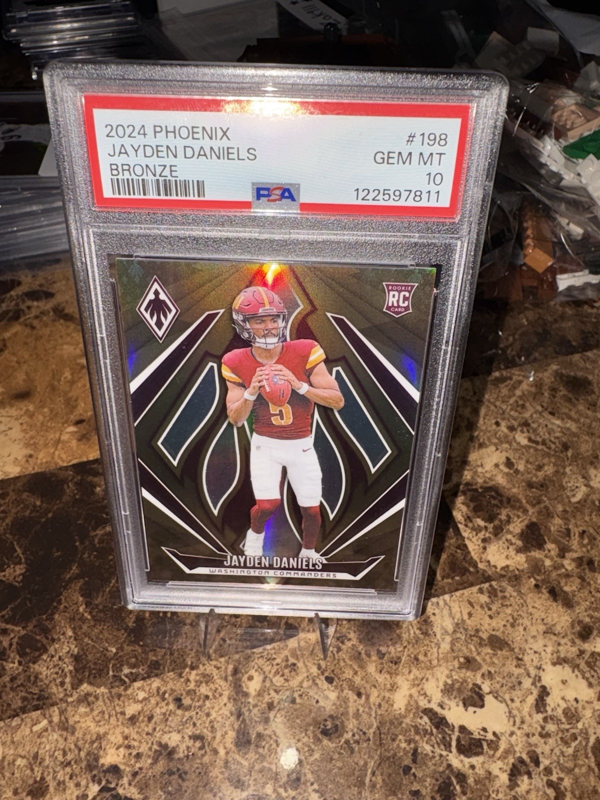 Jayden Daniels RC 2024 Panini Phoenix /75 Bronze #198 PSA 10 Gem Mint Commanders