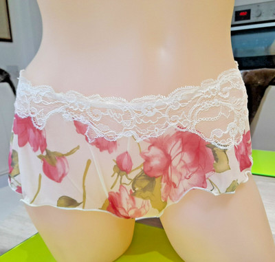 Argentovivo PLANETA Rose Patterned/Ivory Lace Floaty Shorts