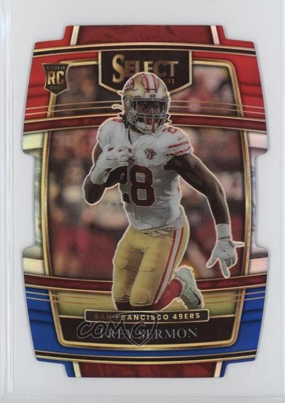2021 Panini Select Concourse Red & Blue Prizm Die-Cut Trey Sermon #68 11nu