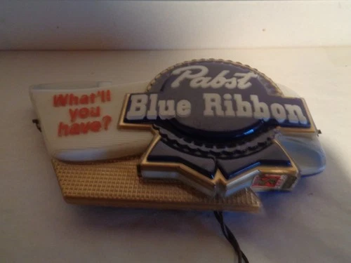 Vintage Scarce Pabst Blue Ribbon Beer What’ll You Have? Lighted Bar Sign Works