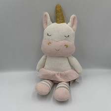 Living Textiles Baby Knit 14" Kenzie Unicorn Plush Toy w/Rattle Crochet Lovey