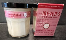 Lot Of 2 Mrs. Meyer's - Clean Day Scented Soy Candles Peppermint - 4.9oz