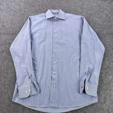 Eton Shirt Mens 15.5 39 Blue Stripe Brighton Contemporary Dress Long Sleeve