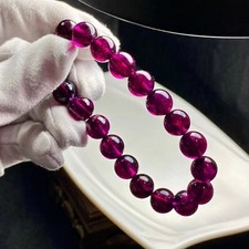 9.6mm Natural Purple Red Garnet Crystal Beads Bracelet AAA