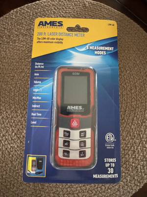 AMES 200 Ft. Laser Distance Meter, 8 measurement modes! New LDM-60 NEW