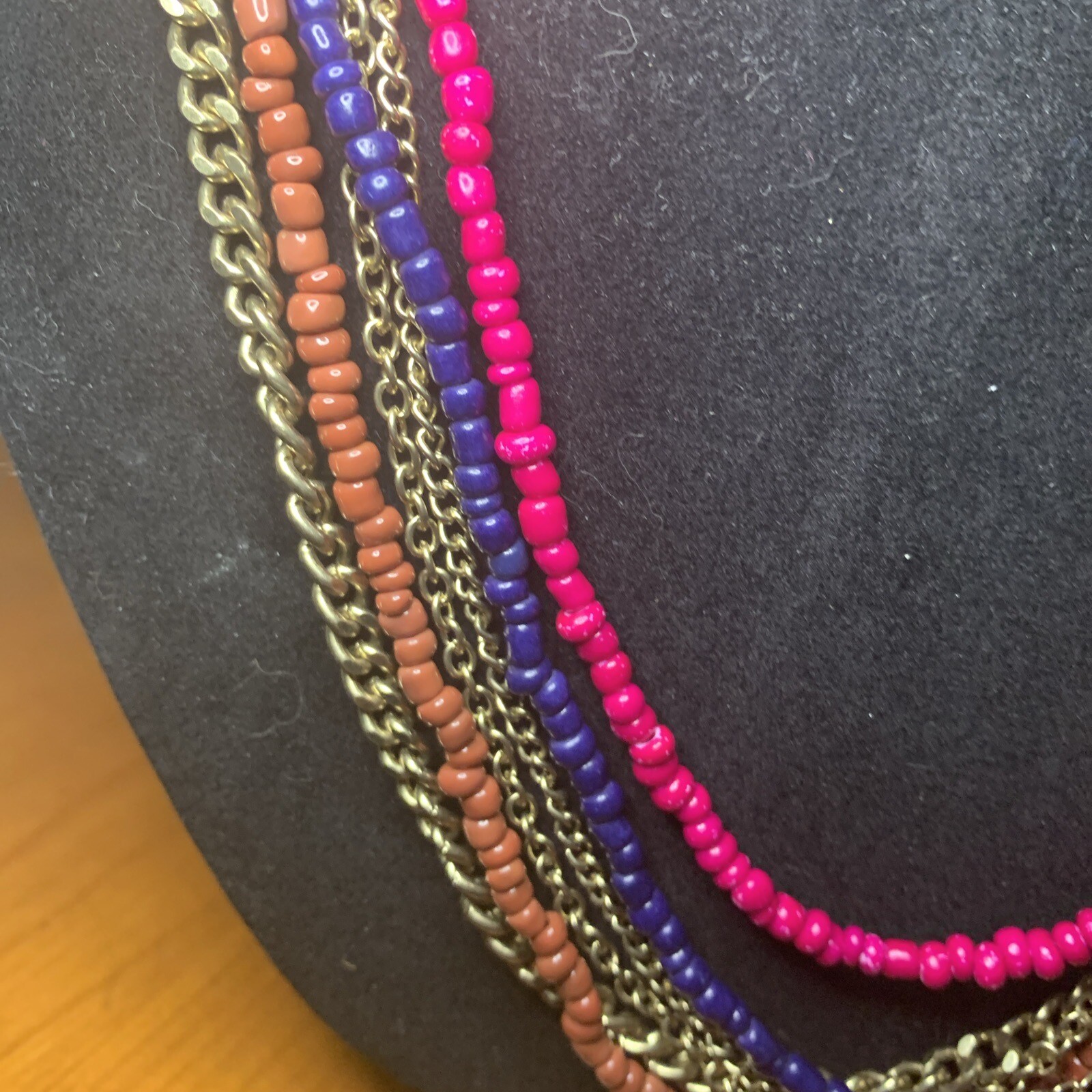 Multi Layered & Multi Colored  CHAIN NECKLACE 14”… - image 5