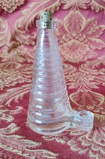 ANCIEN PETIT ABREUVOIR À OISEAUX ANNELÉ EN VERRE