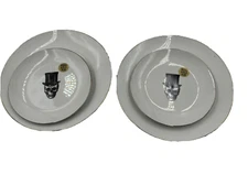 Harvest Green Studio Porcelain 10in & 7.5in Top Hat Skull Plate Set AA01B35011