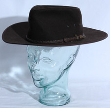 Akubra Cattleman Brown Cowboy Hat Size 57 Braided Leather Band