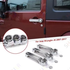 For Jeep Wrangler JK 07-17 Chrome Silver Exterior Car Door Handle Tailgate Cover