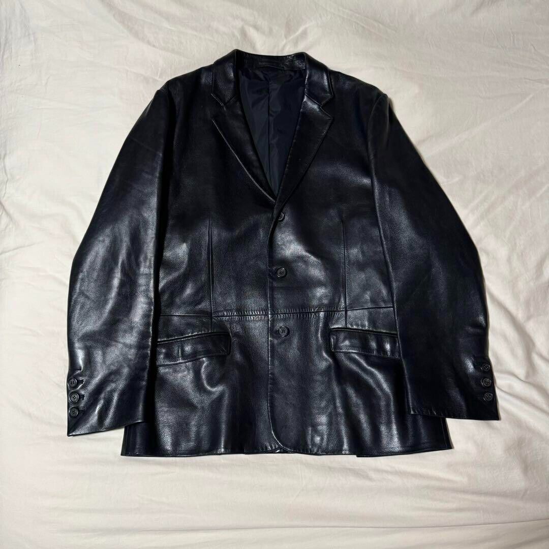 PRADA 1999FW Leather Tailored Jacket Archive Black Size 48 PRADA 1999FW Leather Tailored Jacket Archive Black Size 48