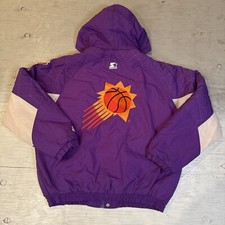 Vintage 90s NBA Starter Phoenix Suns Full Zip Hooded Basketball Jacket Sz XL