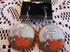 Halloween 1" Bottle Cap Images Earrings  Handcrafted   Gift Idea