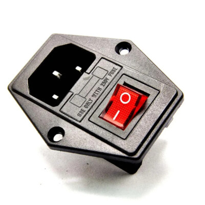AC-01 Power Socket 250V Rocker Switch 15A Inlet Plug Connector With Fuse Socket