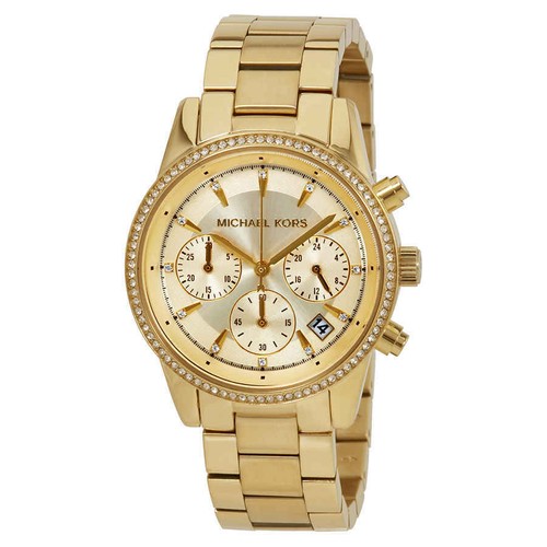 Michael Kors Ritz Chronograph Gold Dial 