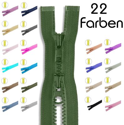 120cm / YKK 2-Wege Vislon Kunststoff Reißverschluss Zweiwege teilbar