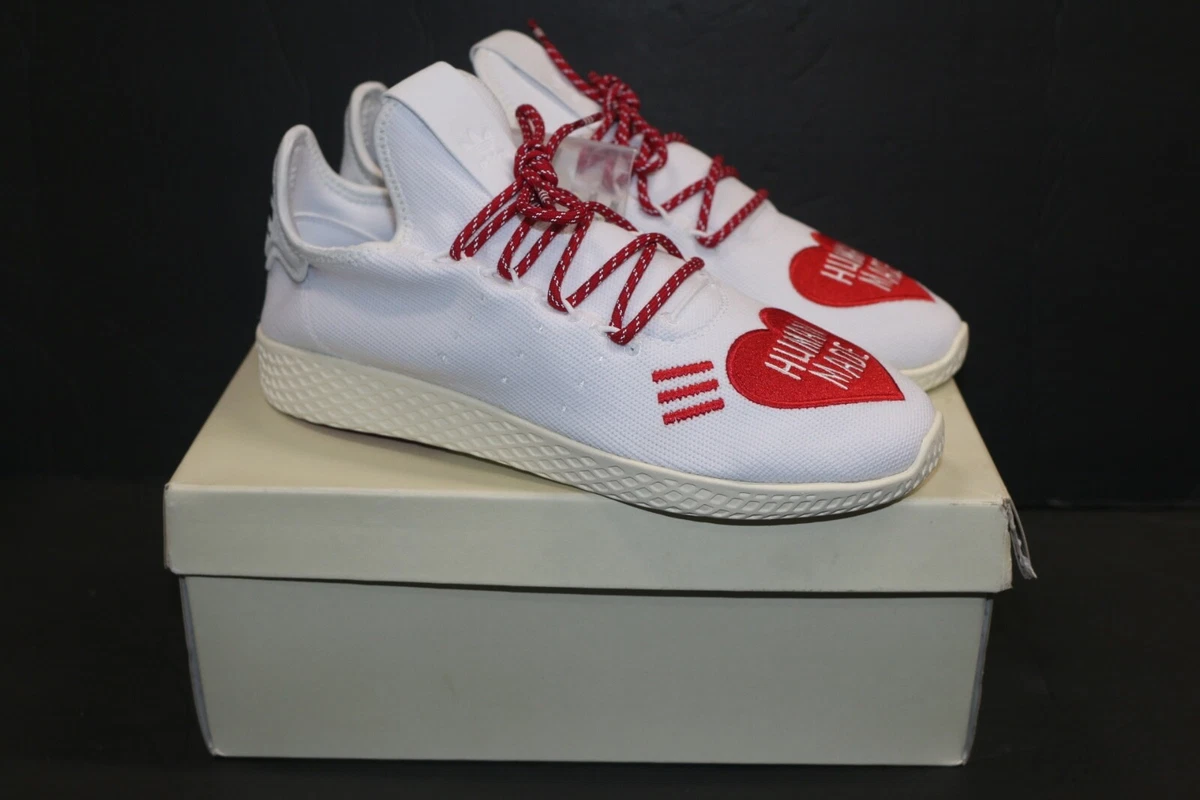 adidas gazelle silver green womens Adidas Pharrell Williams White Tennis HU Low Top Sneakers US12 – THE-ECHELON main image 0