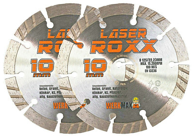 2er-Set | Neuentwicklung: Laser ROXX Diamanttrennscheibe universal | Ø 125 x 22