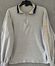 Nautica Men's Sweatshirt Size Large Gray 1/4 Zip Pullover