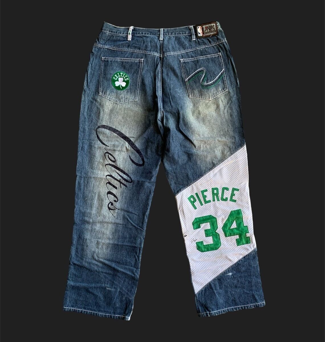 Vintage UNK Denim NBA Jeans Boston Celtics Y2K Baggy Size 38 Vintage UNK Denim NBA Jeans Boston Celtics Y2K Baggy Size 38