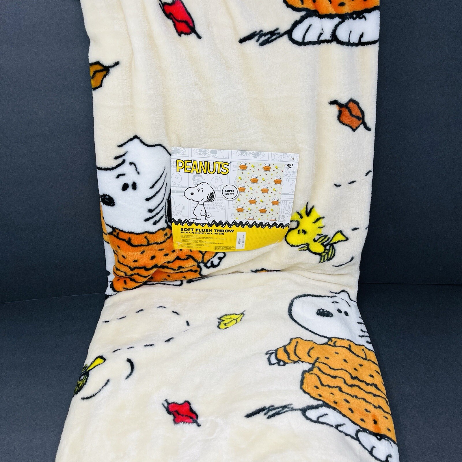 Snoopy as Granny Fall Foliage Throw Blanket 50x70 inches Woodstock Design